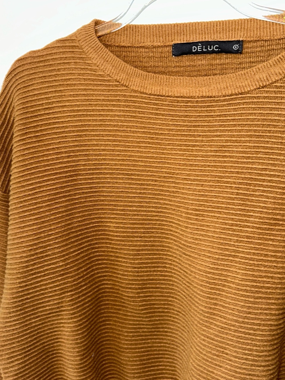 Deluc Ribbed Crewneck Sweater in Camel Brown